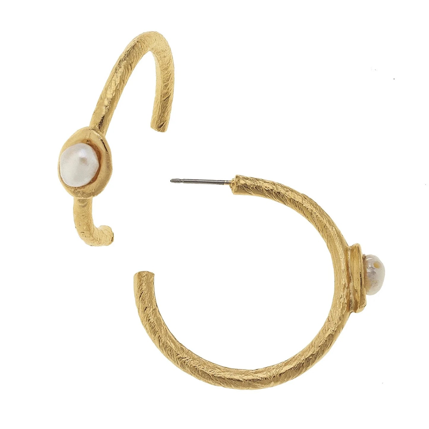 Susan Shaw Pearl Accent Hoops
