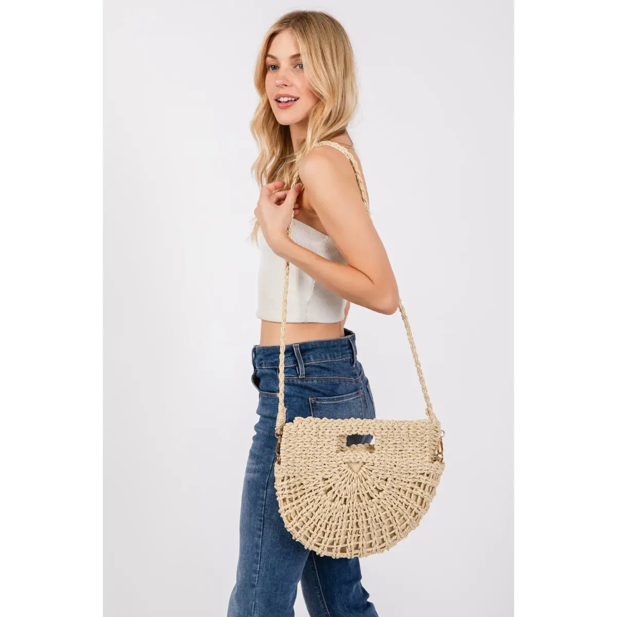 Braided Semi Circle Tote