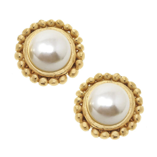 Susan Shaw Dotted Pearl Studs