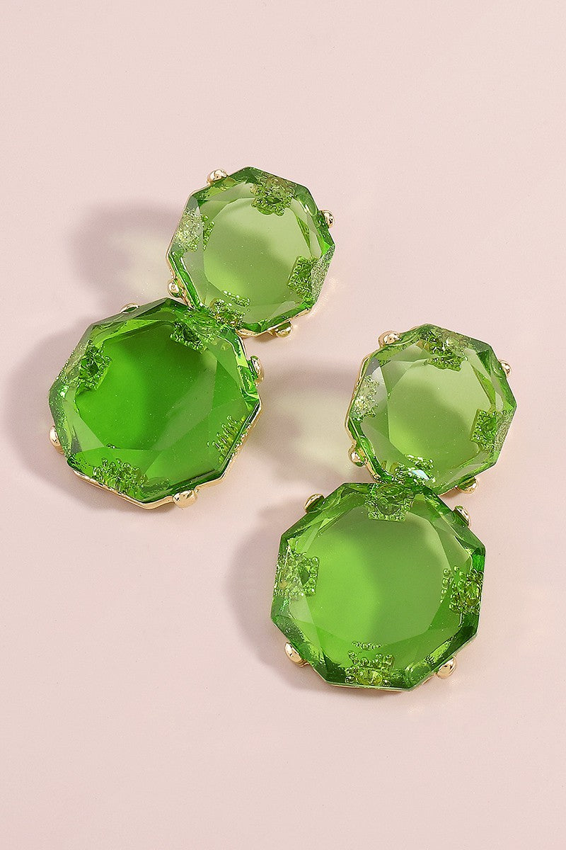Transparent Stone Drop Earrings