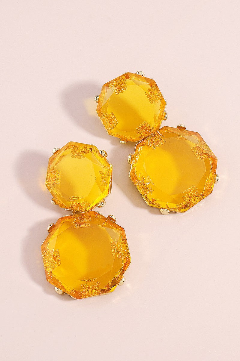 Transparent Stone Drop Earrings