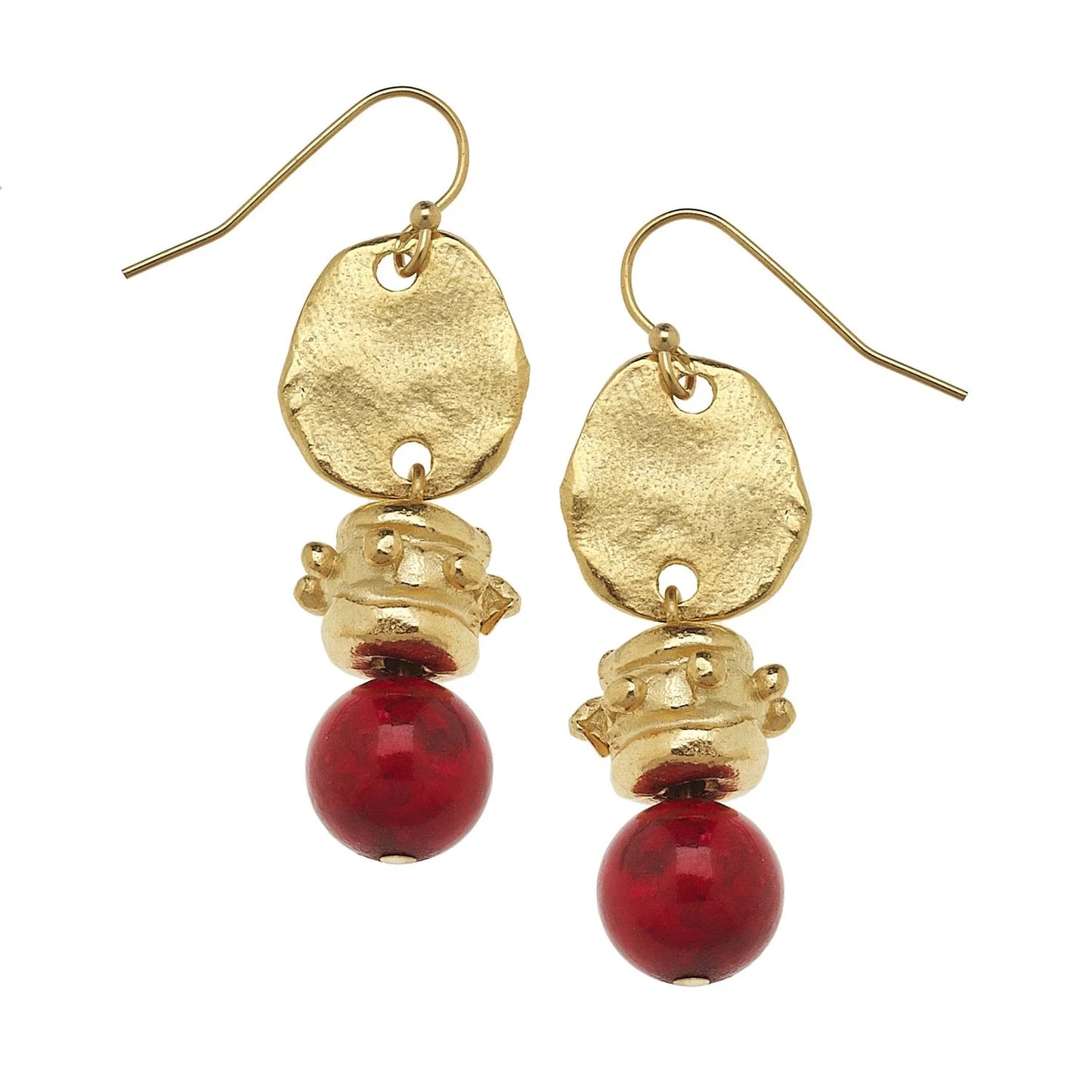 Susan Shaw Red Coral Bentley Earrings