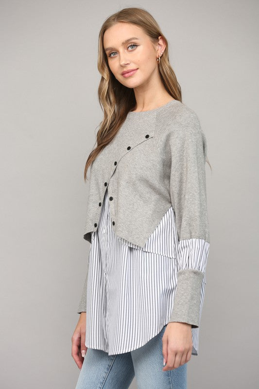 Mixed Media Layered Sweater