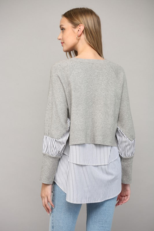 Mixed Media Layered Sweater