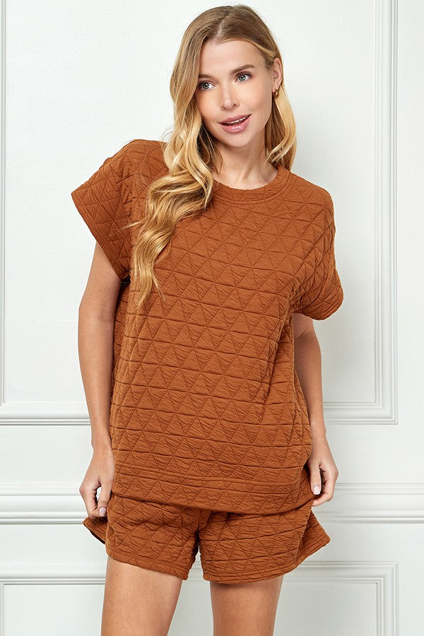 Bella Quilted set in Rust