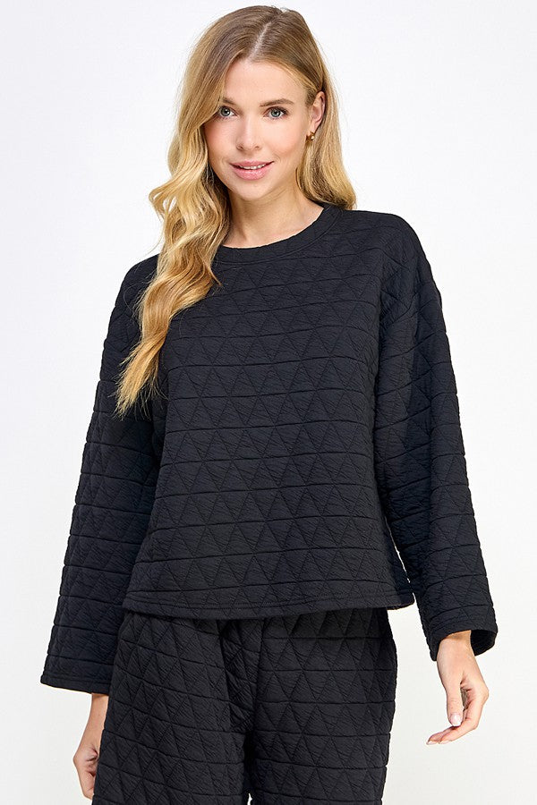 Bella Quilted set In Black
