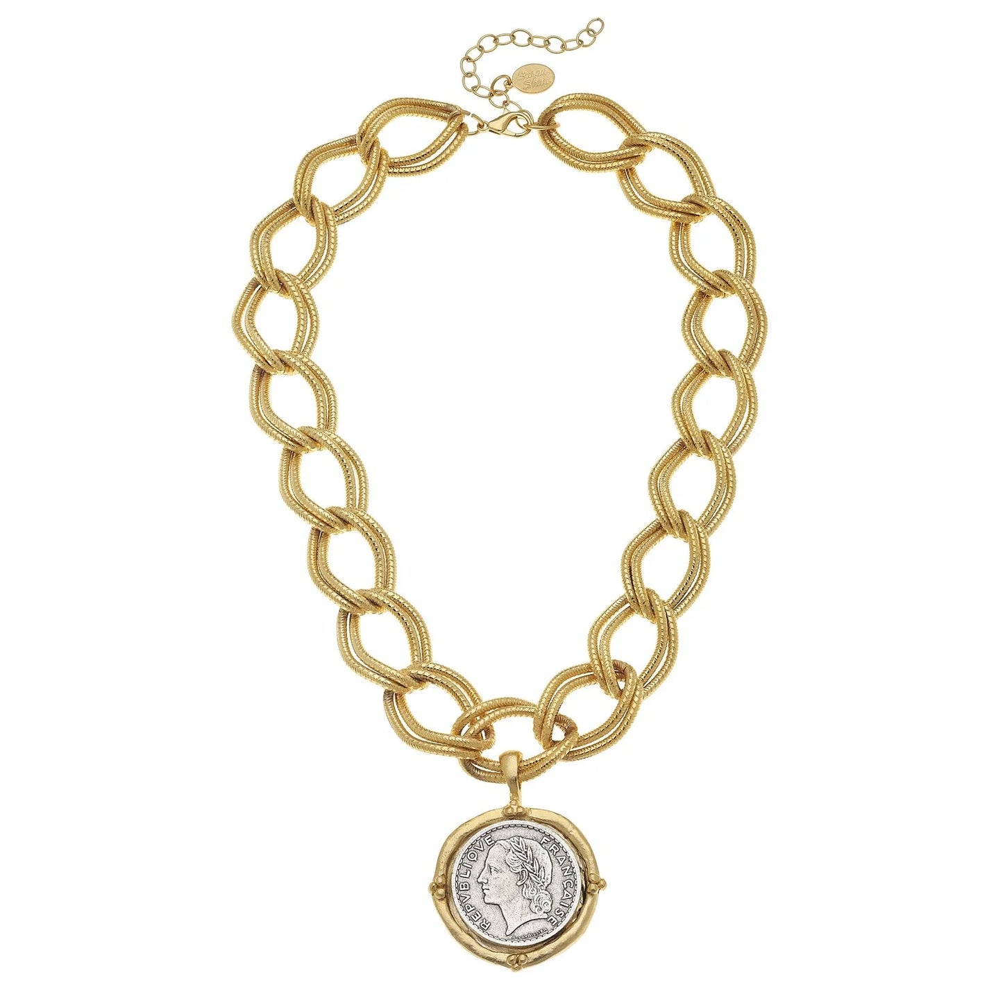 Susan Shaw Mixed Metal Coin Necklace