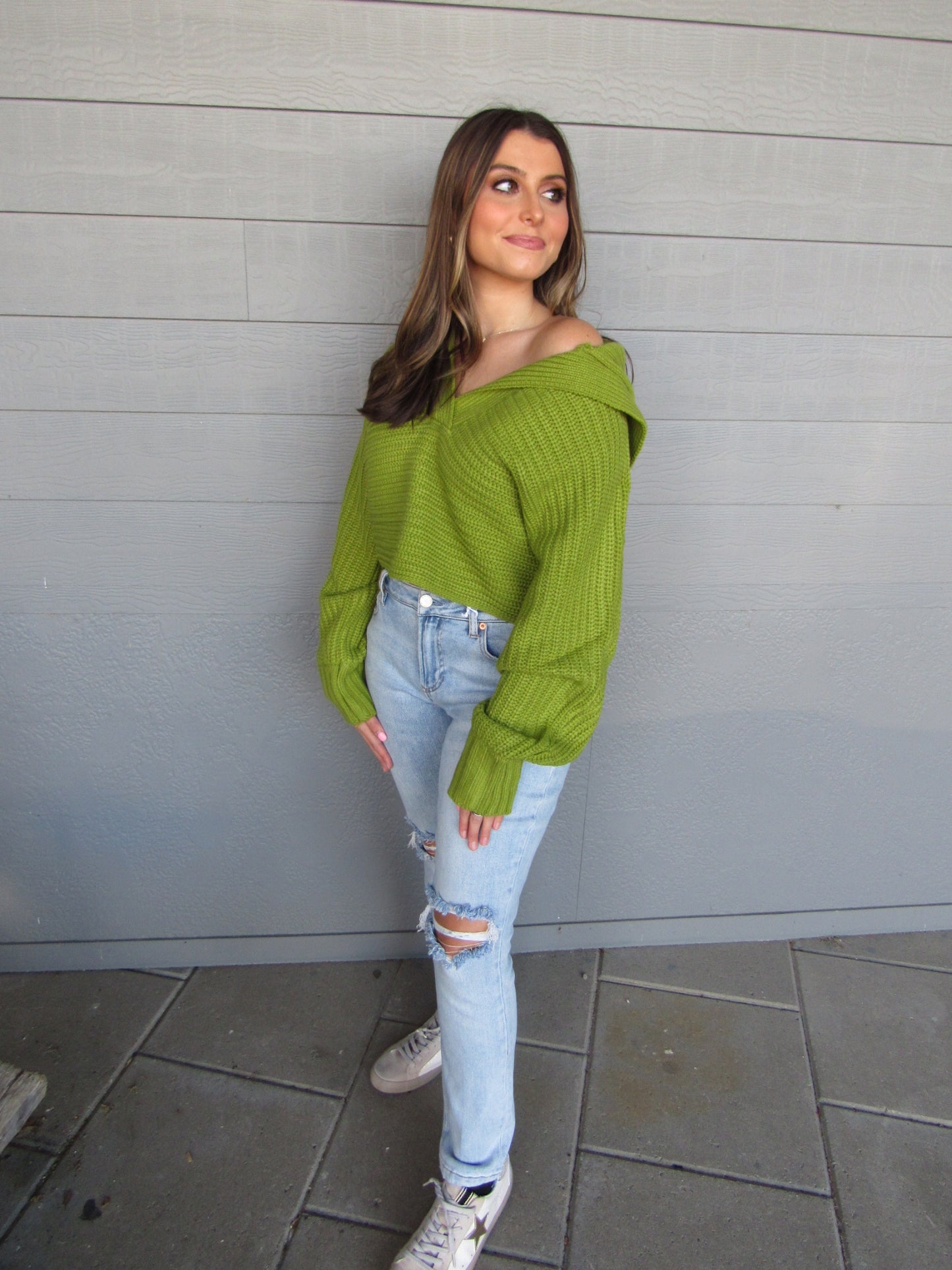 Preston Drama Collar Sweater