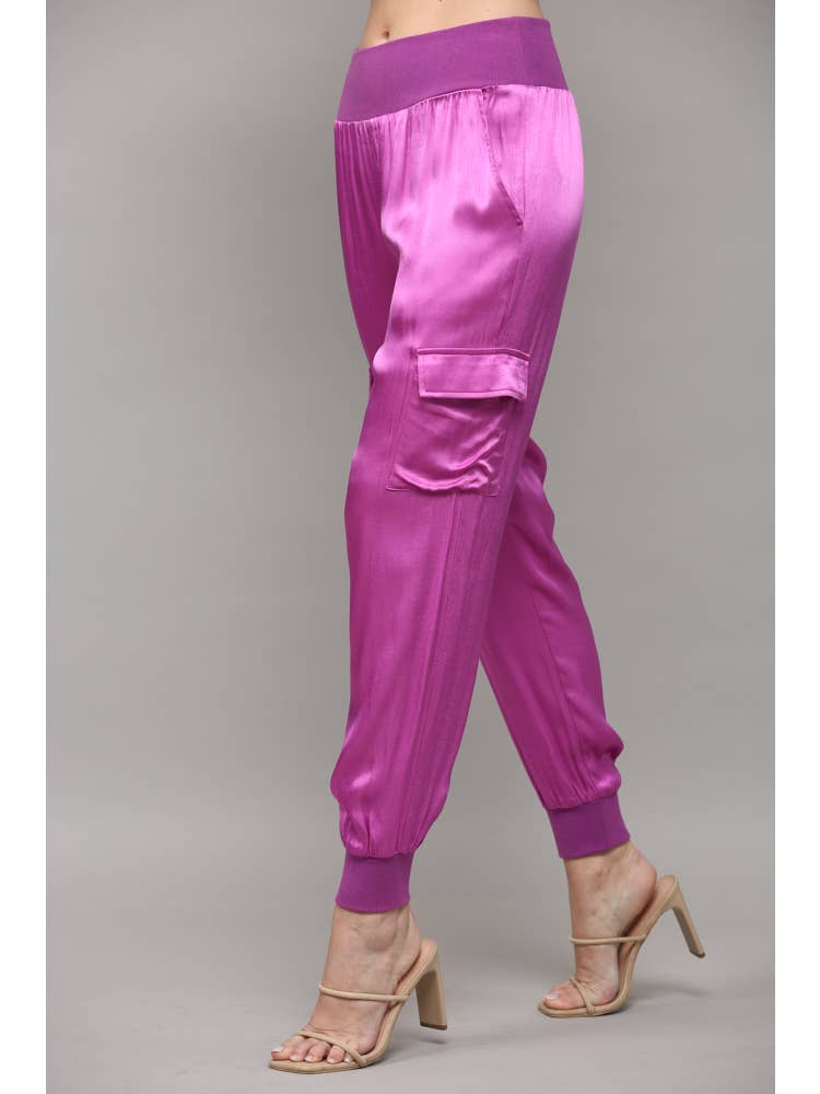 Margo Satin Cargo Pants
