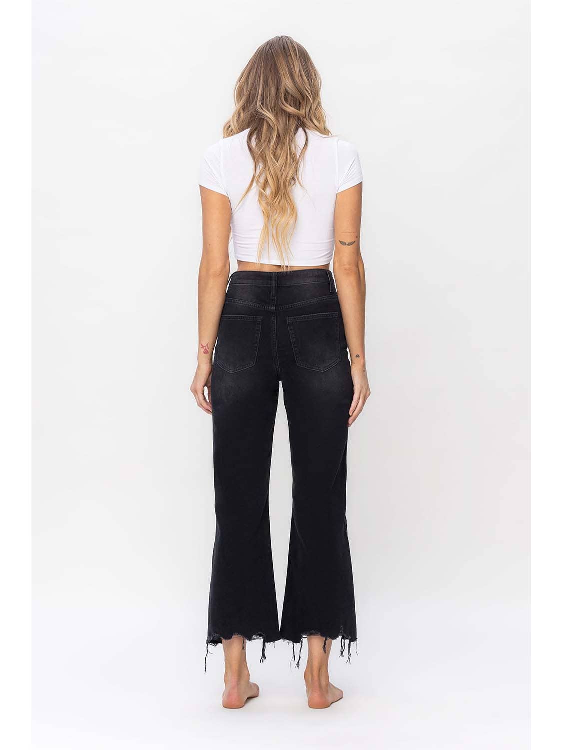 90's Vintage Crop Flare Jeans