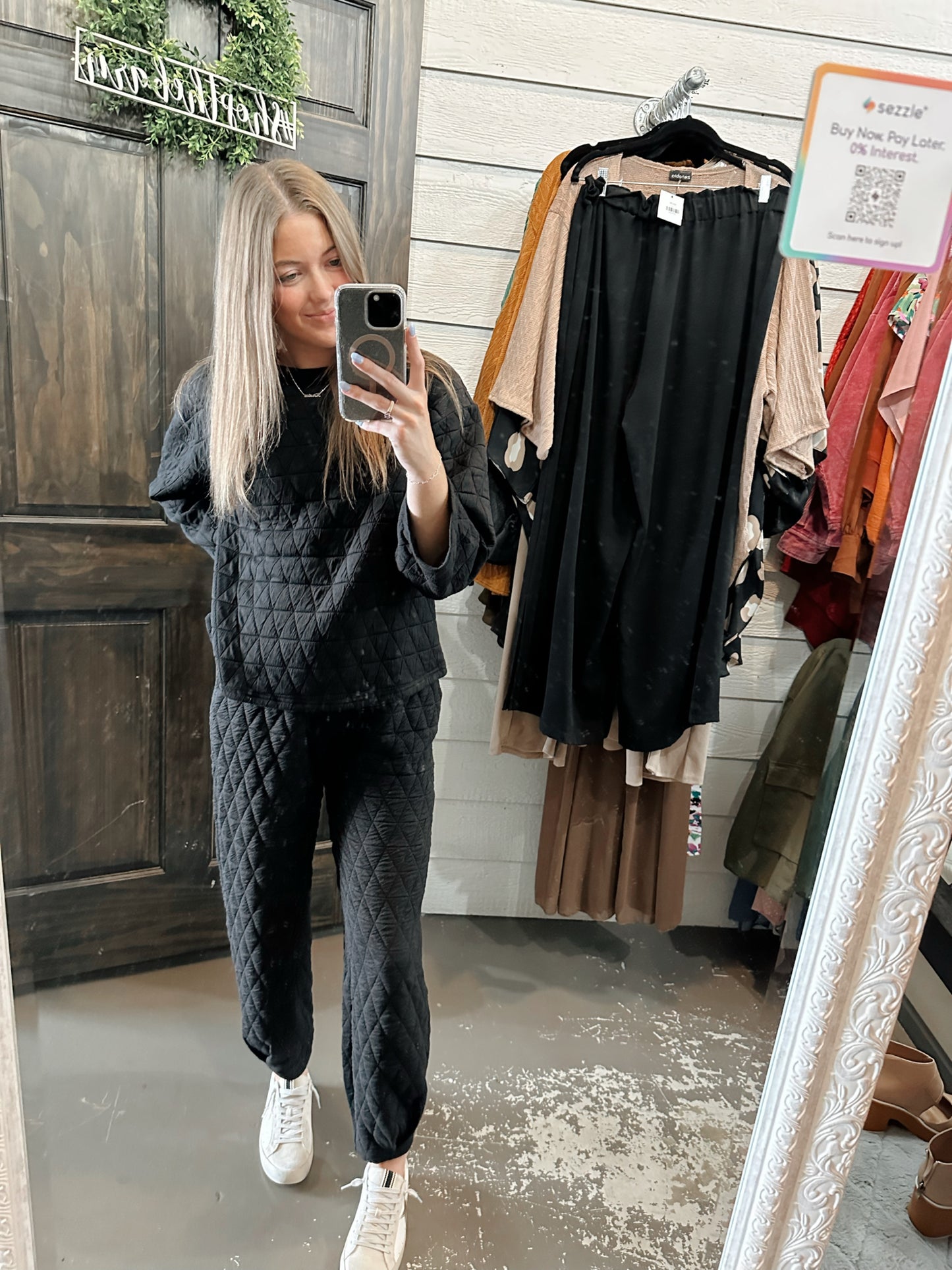 Bella Quilted set In Black