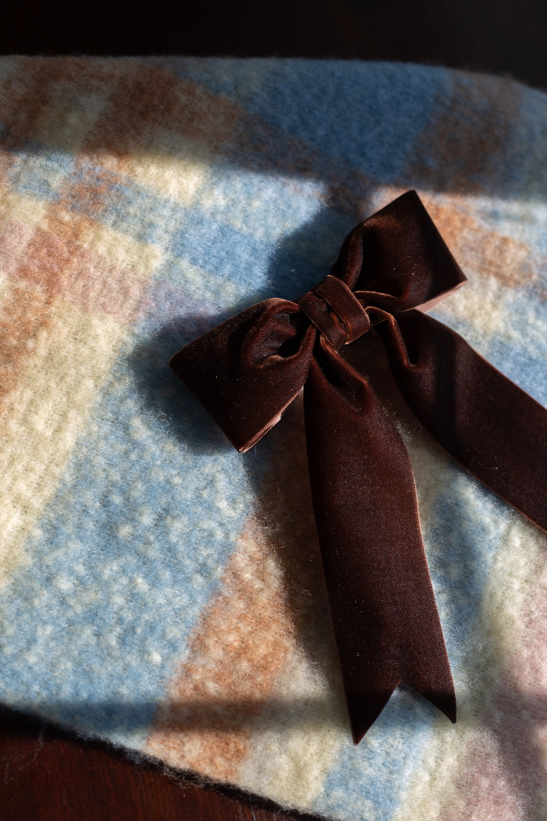 Coffee Velvet Bow