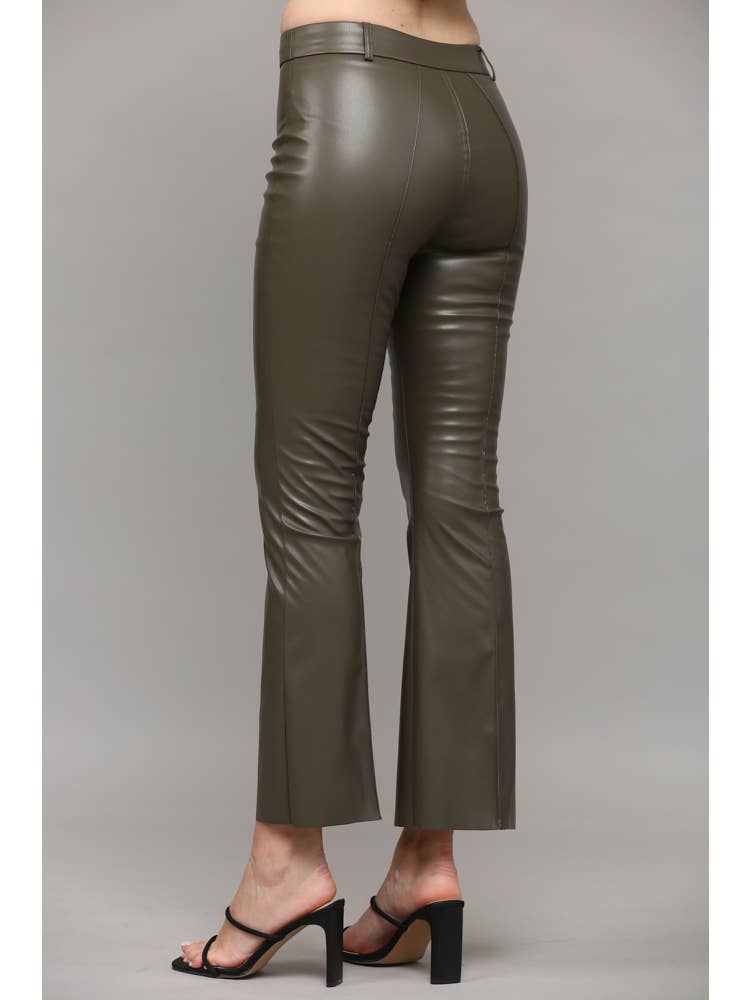 September Faux Leather Flare Pants