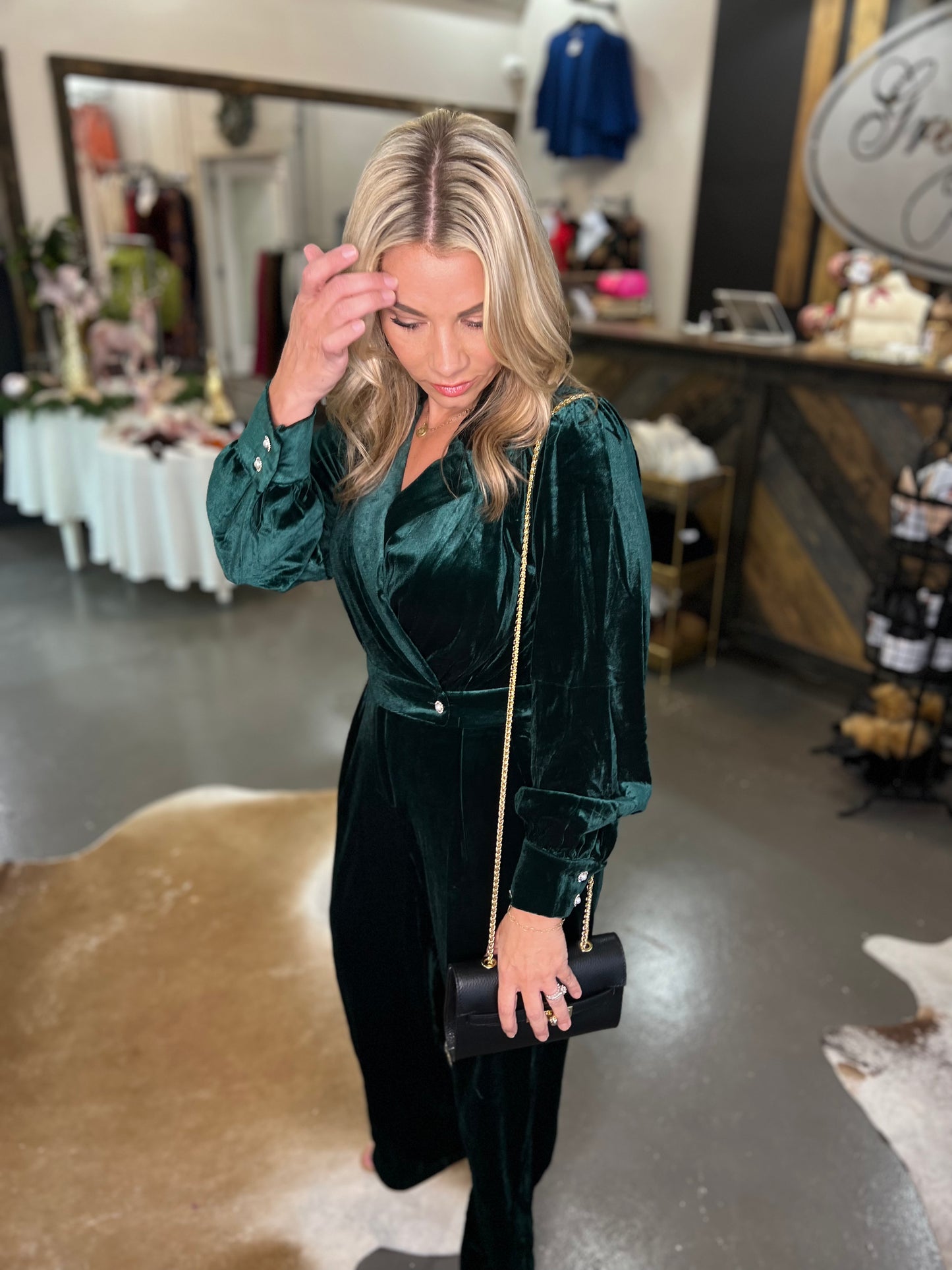 Emerald Velvet Jumpsuit