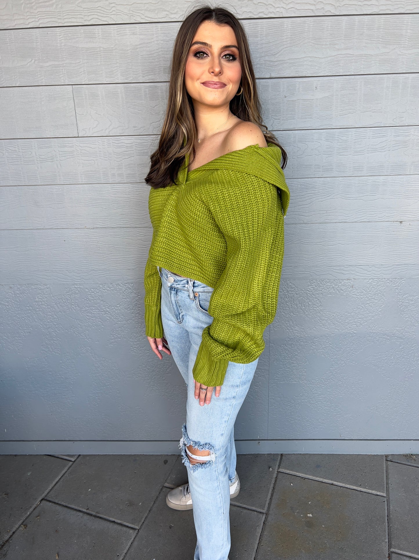 Preston Drama Collar Sweater