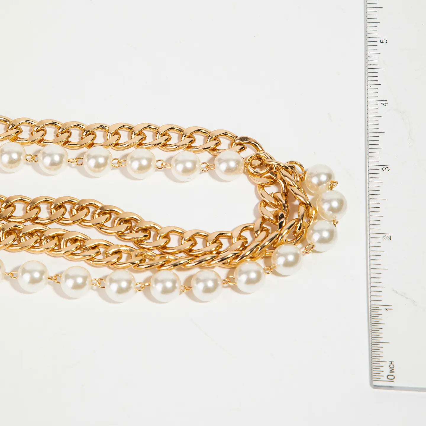 Layered Pearl Chain Belt
