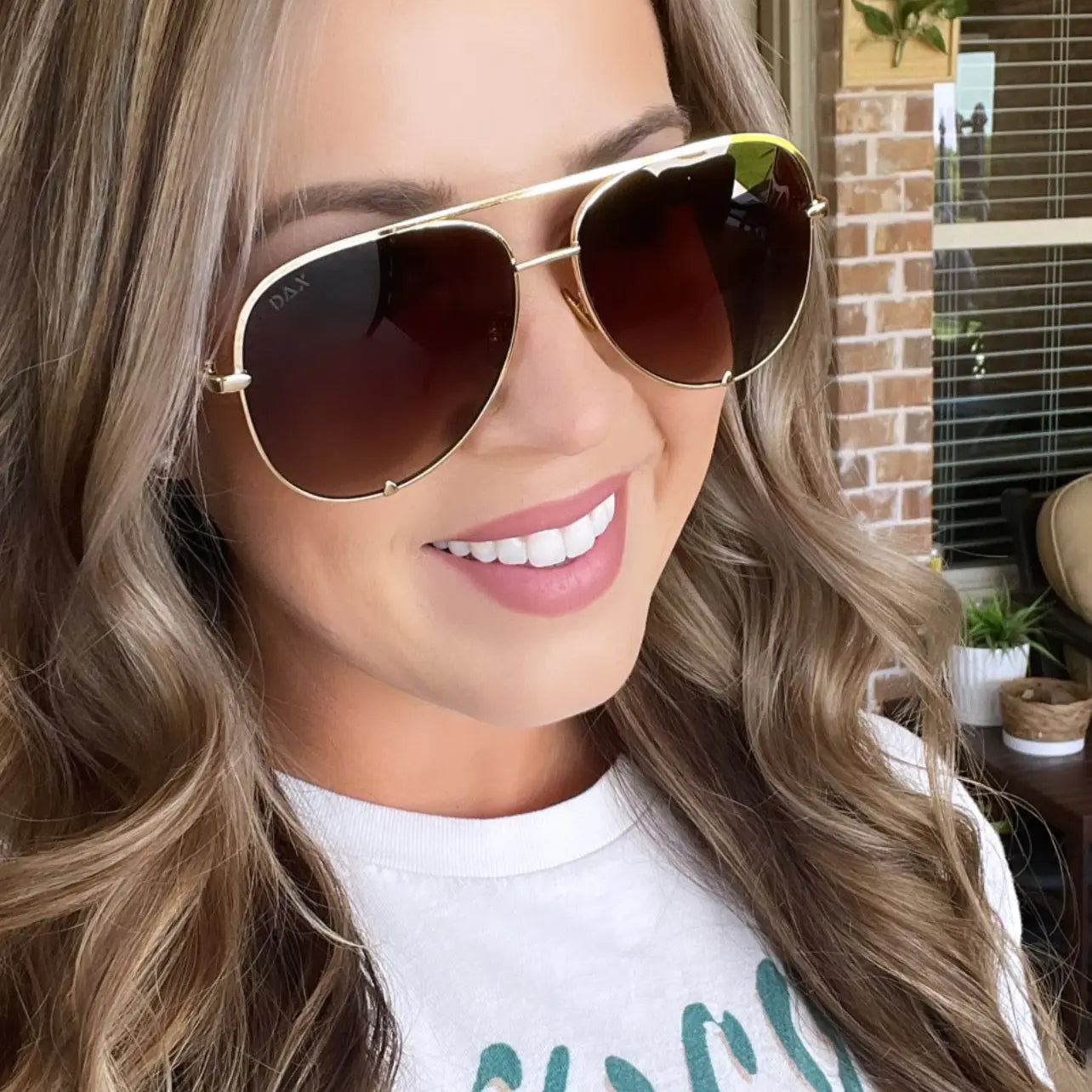 Dax Eyewear Classic Aviator Sunglasses - Brown Ombré