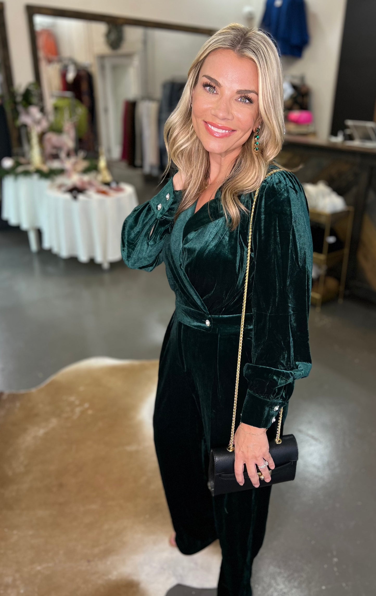 Emerald Velvet Jumpsuit