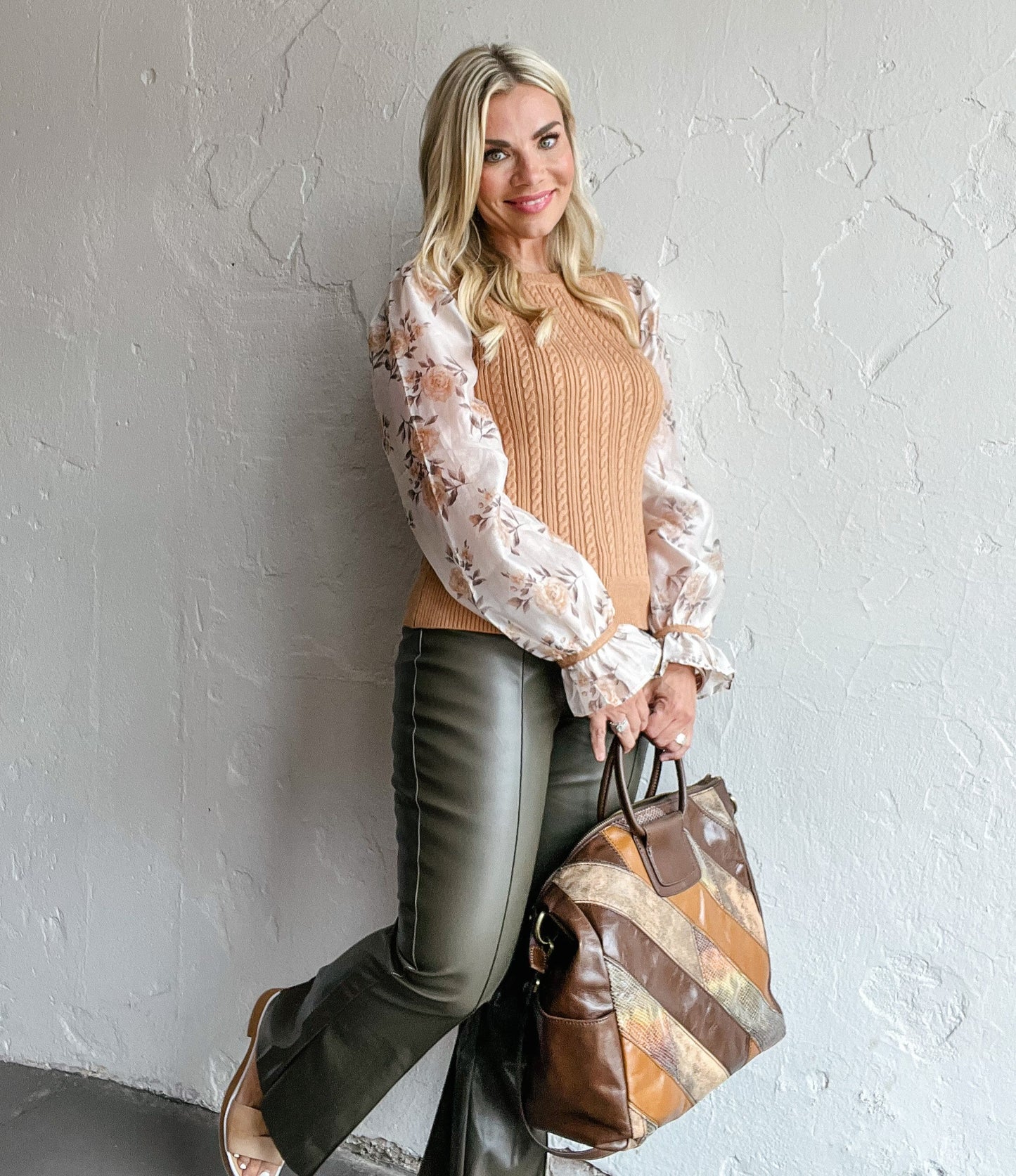 September Faux Leather Flare Pants
