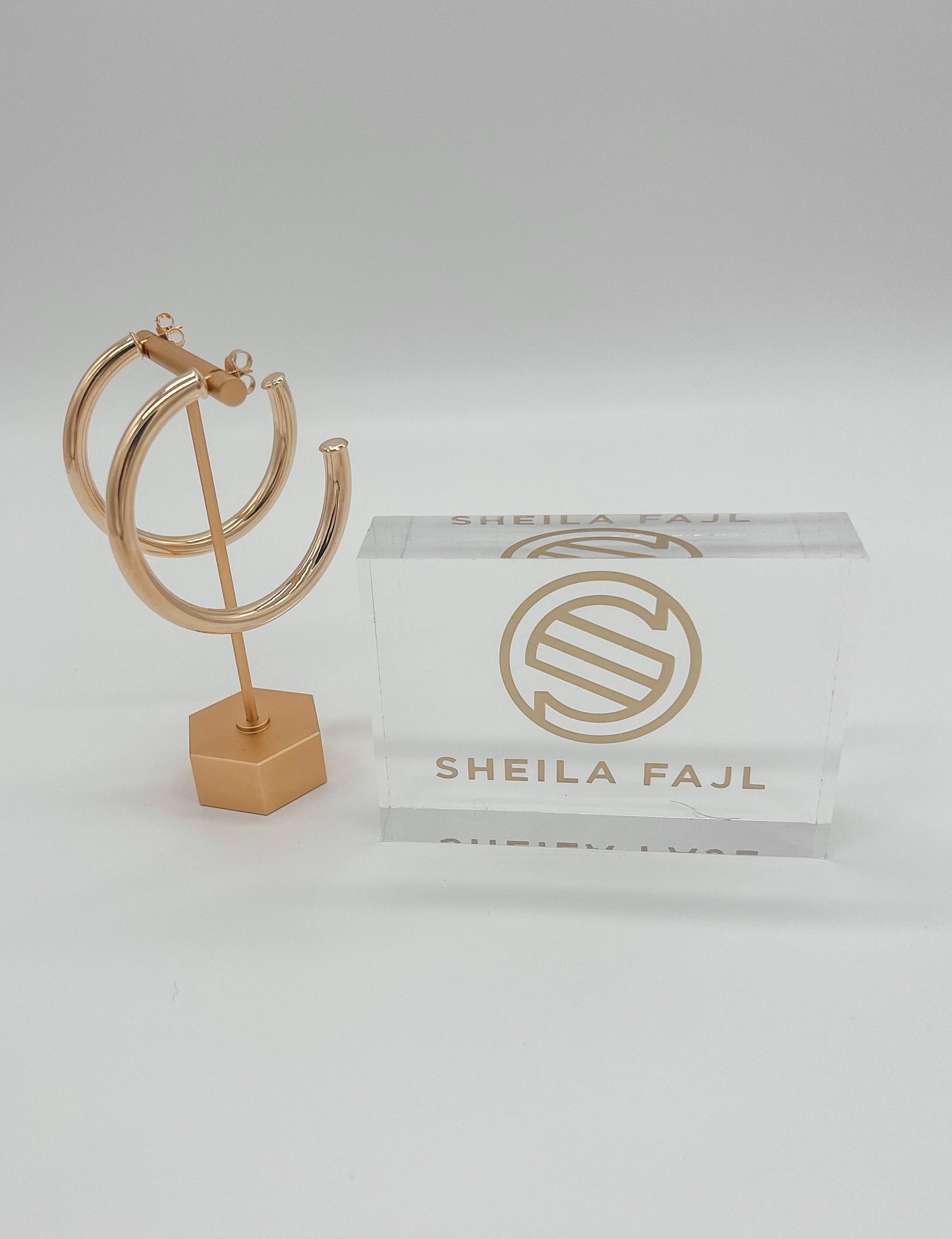 Sheila Fajl Shiny Champagne Arlene Hoops
