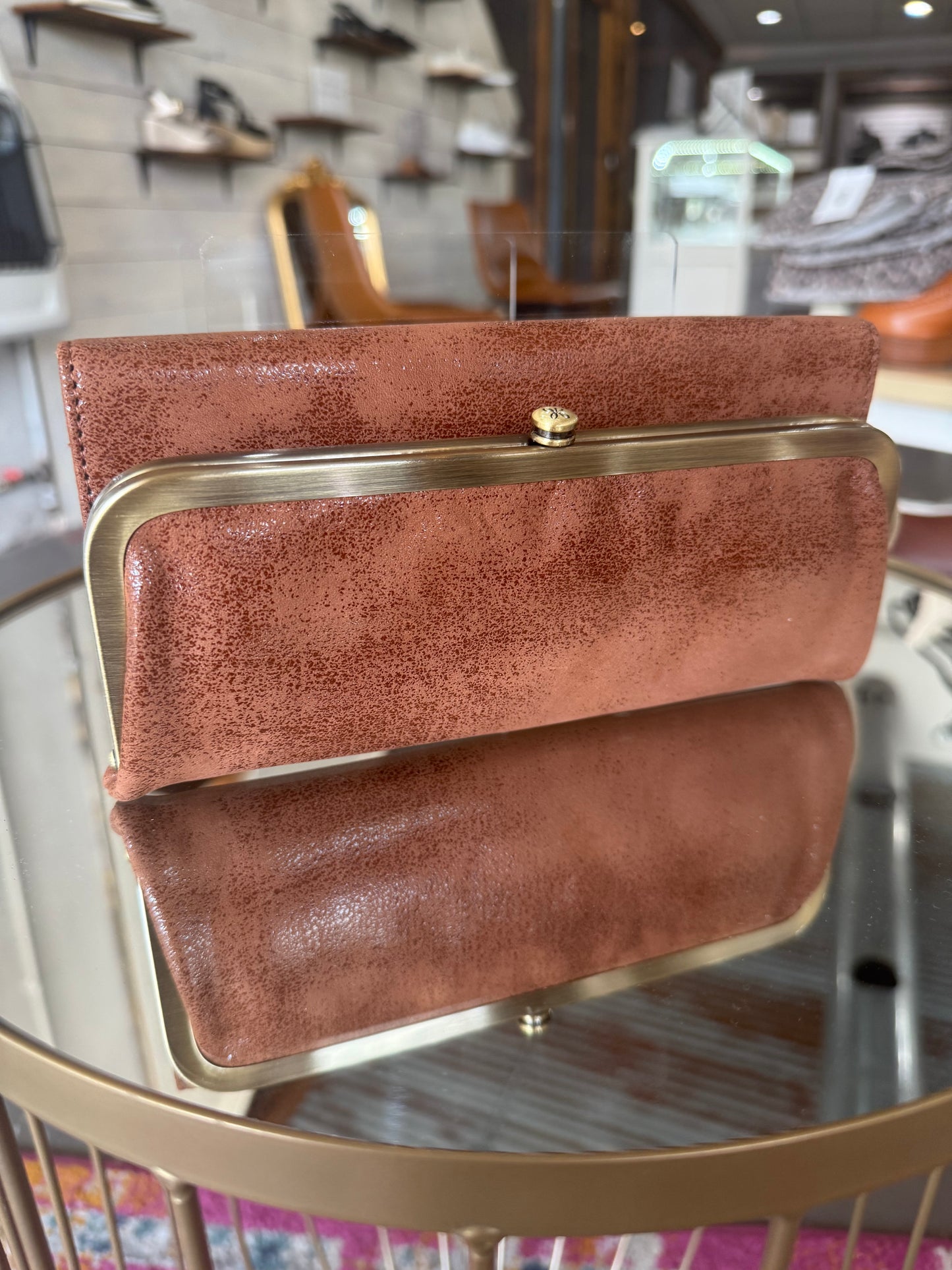 Hobo Burnished Saddle Rachel Continental Wallet