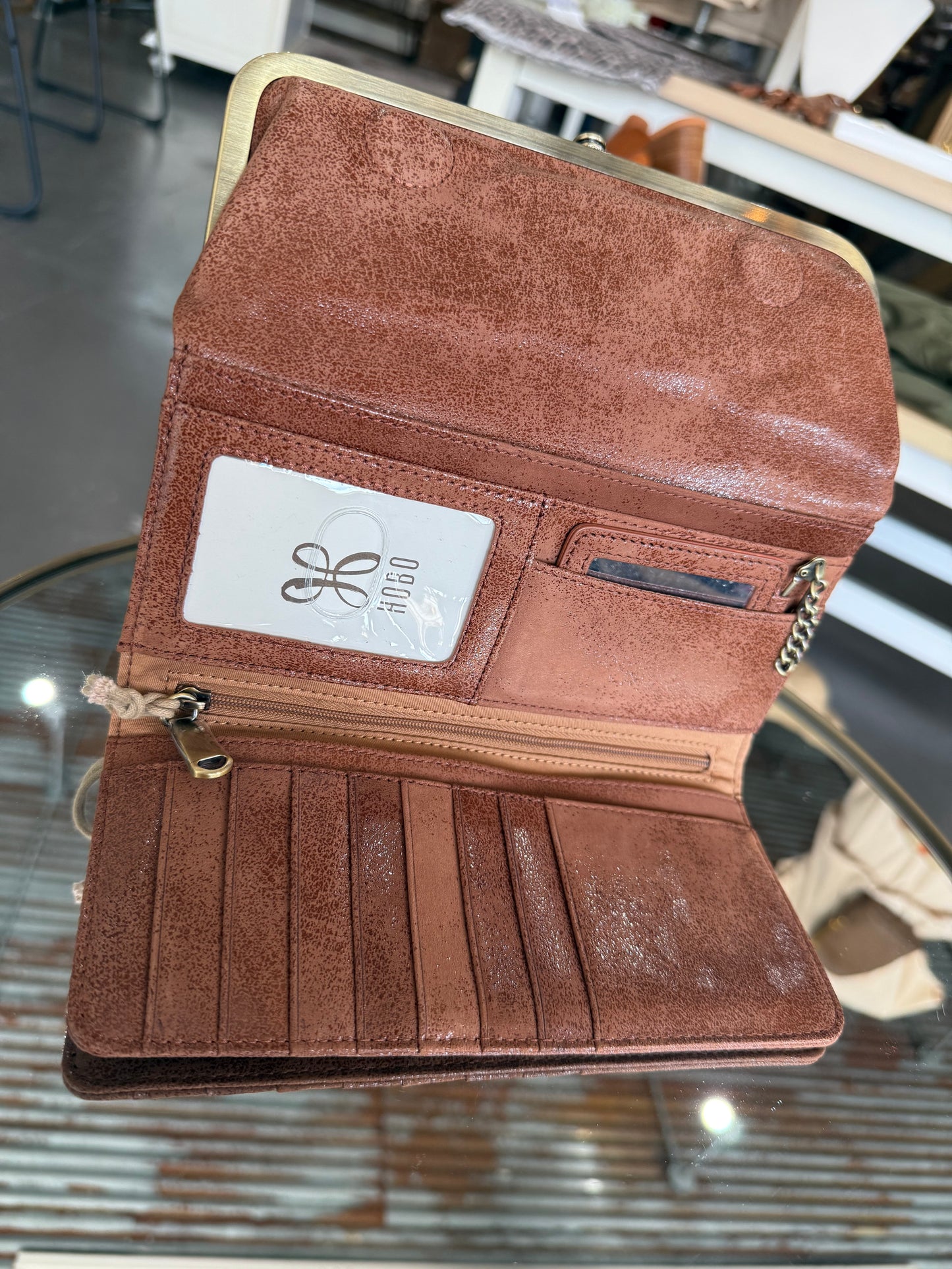 Hobo Burnished Saddle Rachel Continental Wallet
