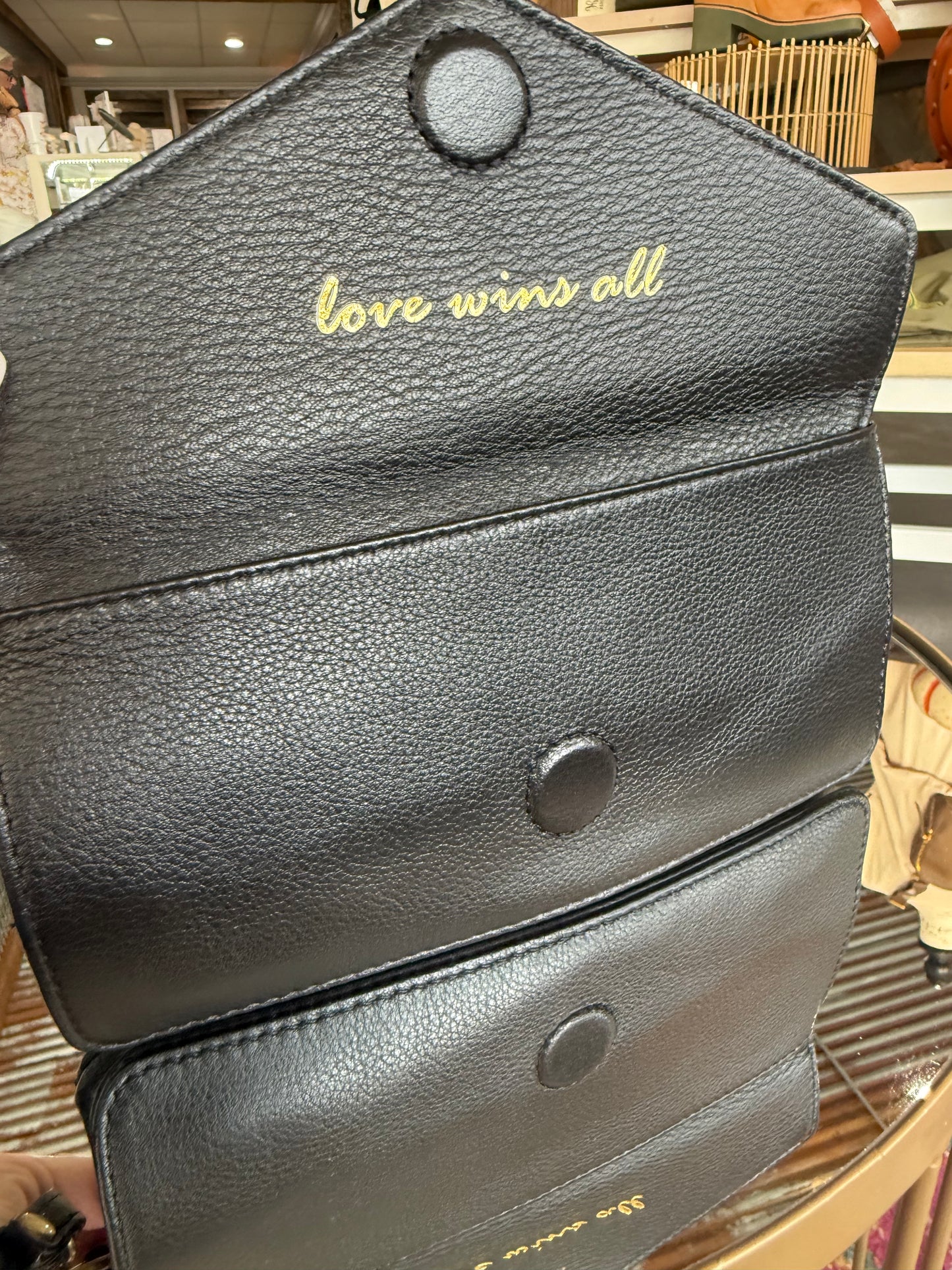 Hobo Black Goldie Wristlet
