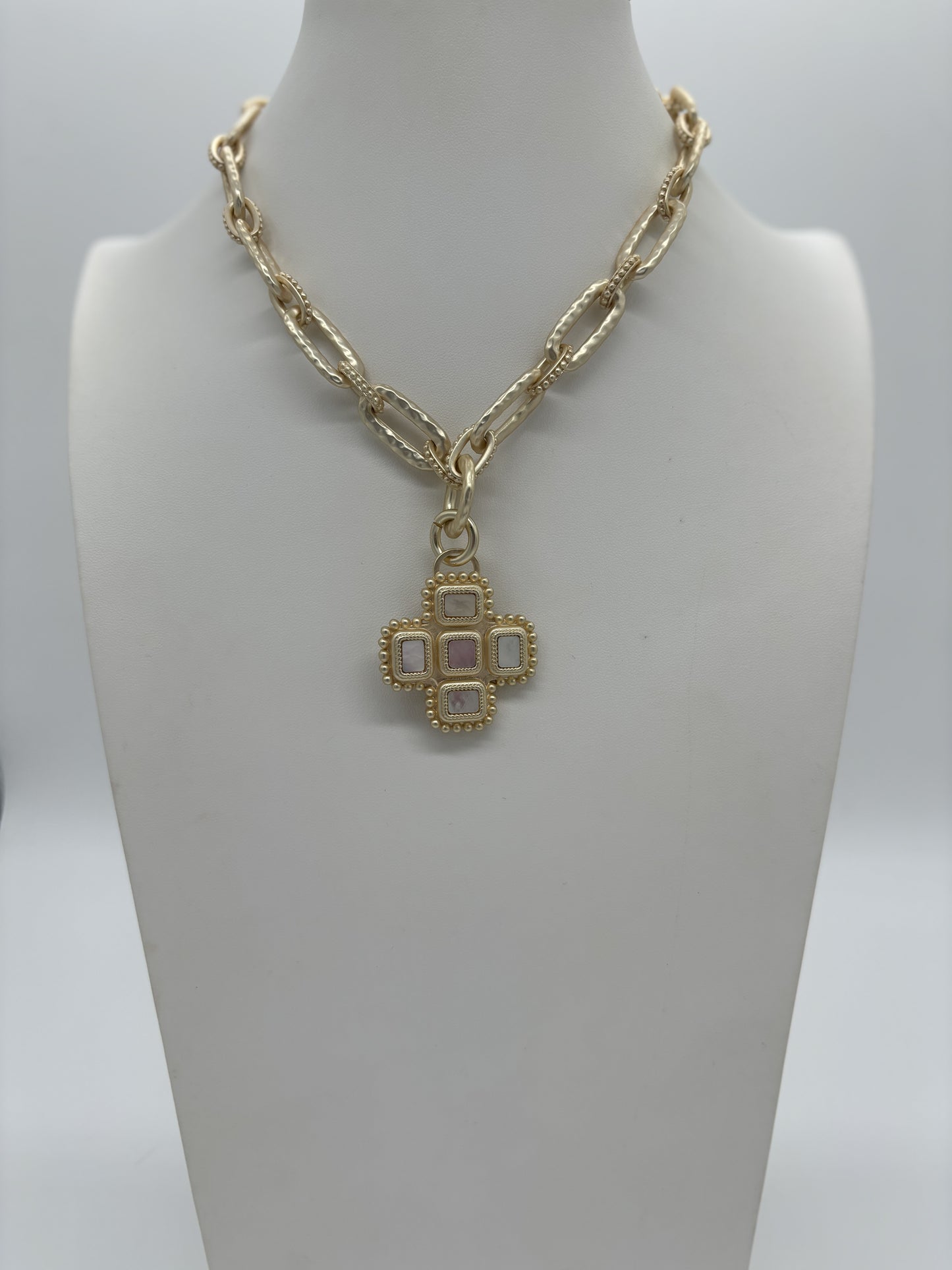 Square Cross Pendant Necklace