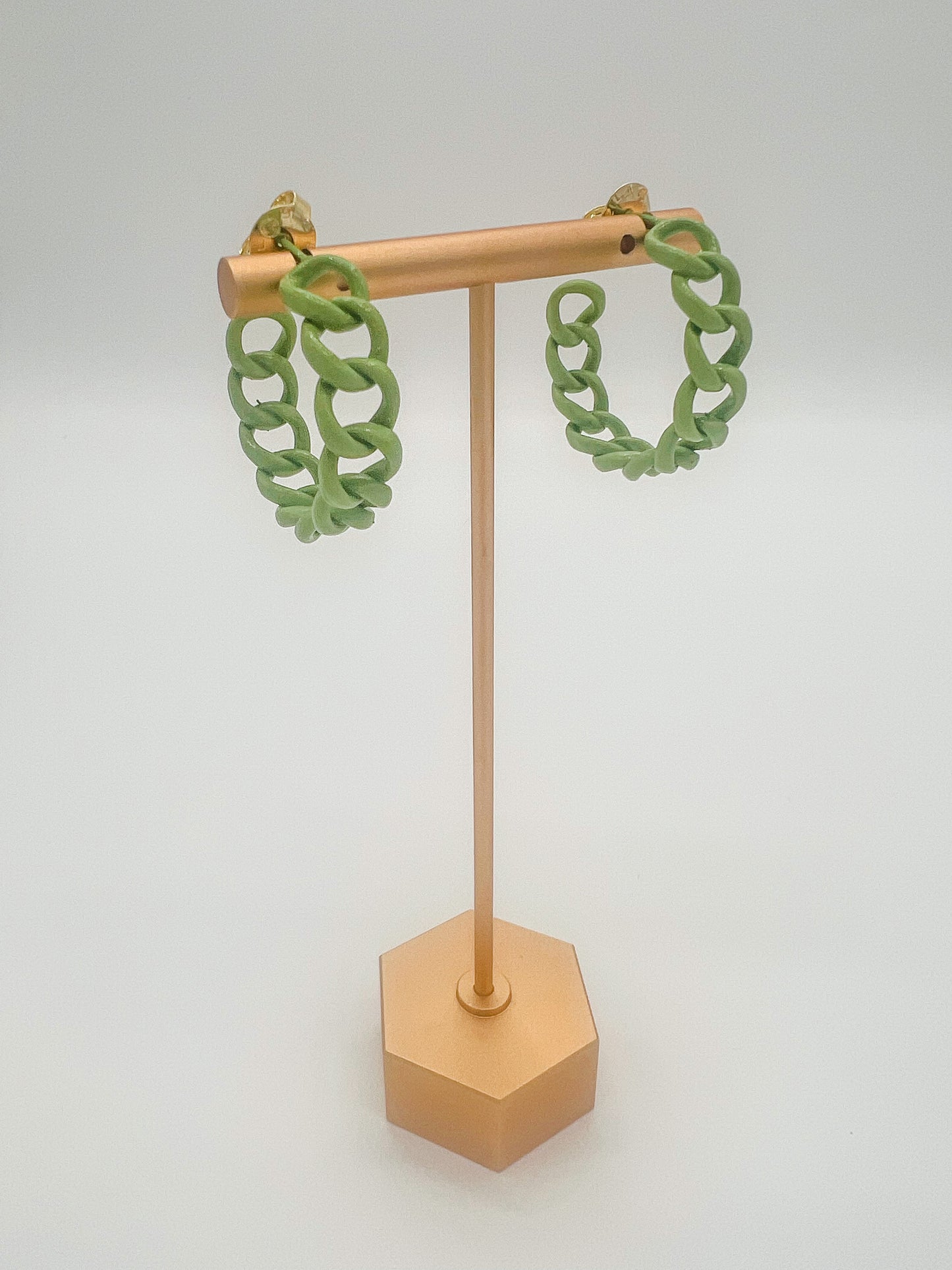 Sheila Fajl Green Petite Chain Hoops