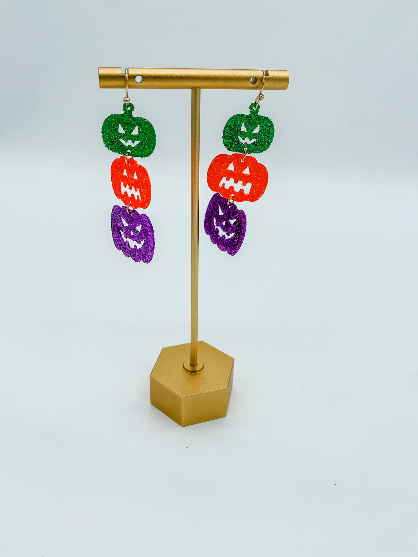 Glitter Jack-O Lantern Earrings