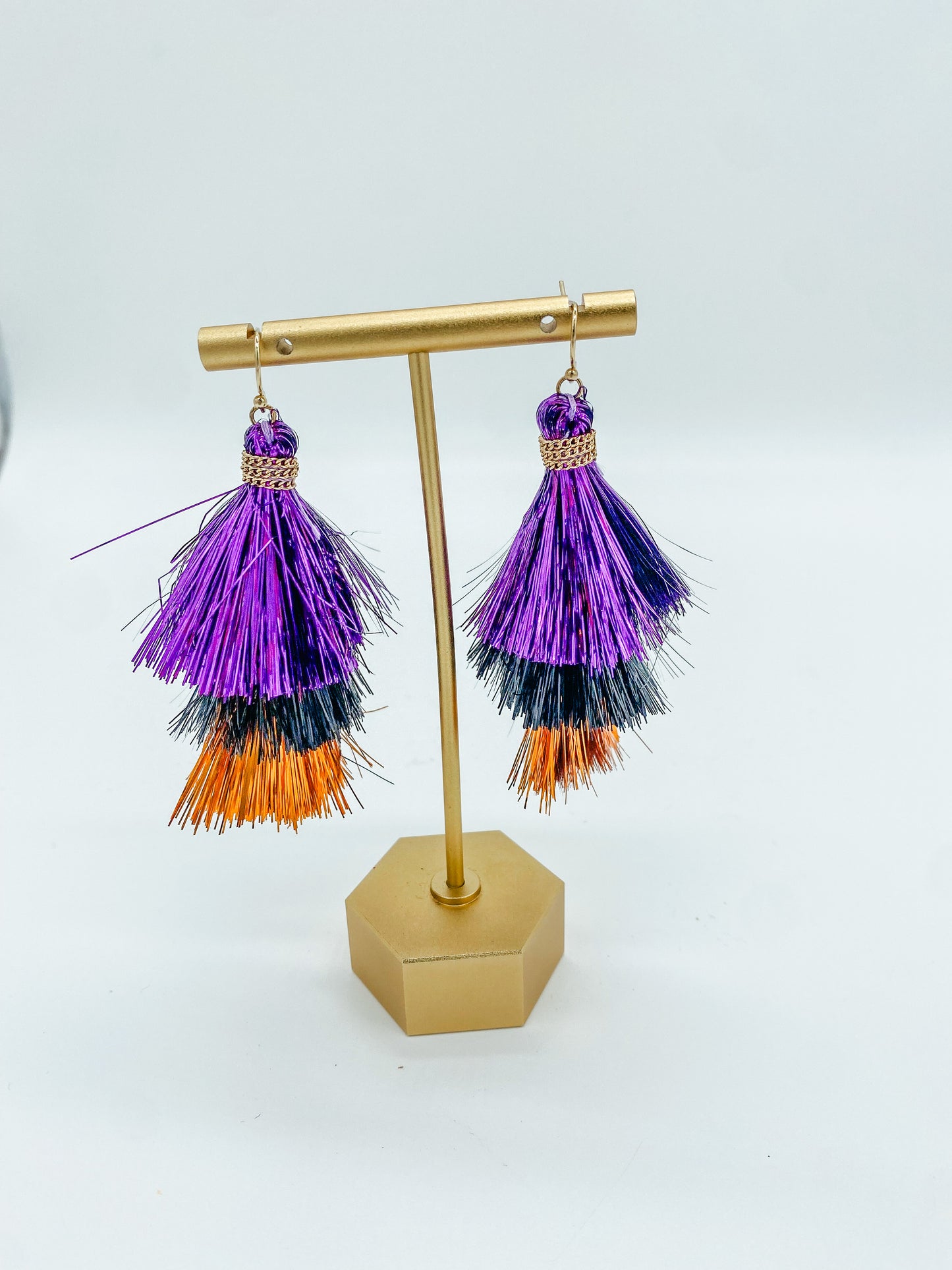 Halloween Foil Tassel Earrings