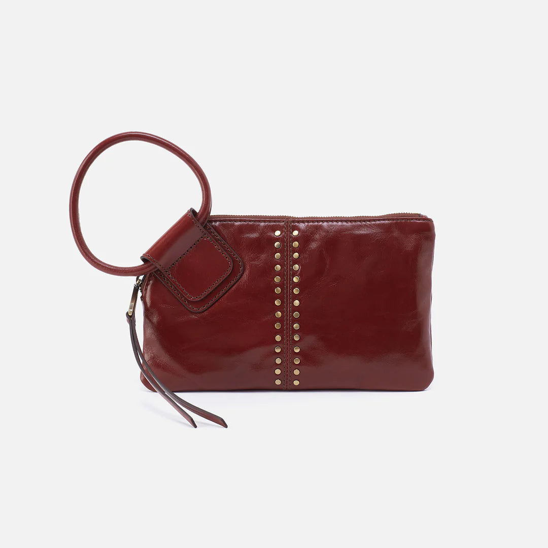 Hobo Sable Wristlet with Studs - henna