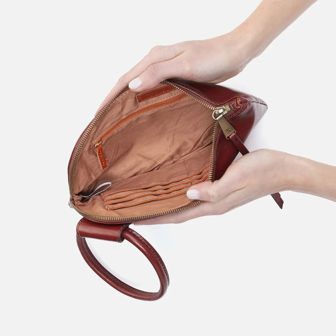Hobo Sable Wristlet with Studs - henna