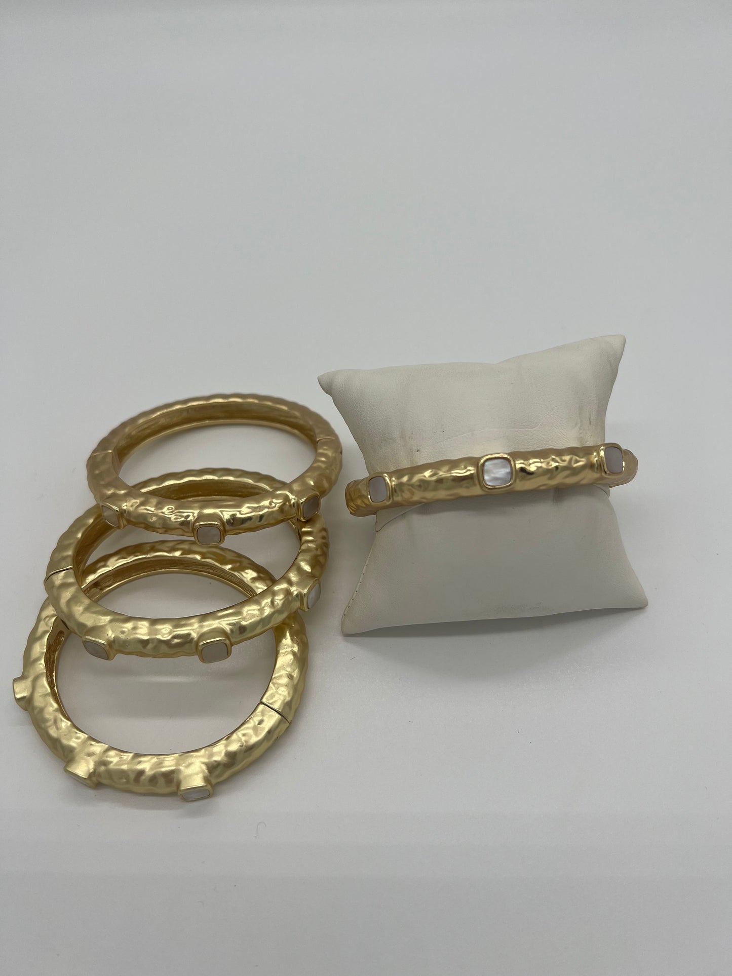 Hammered Gold Hinge Bangle