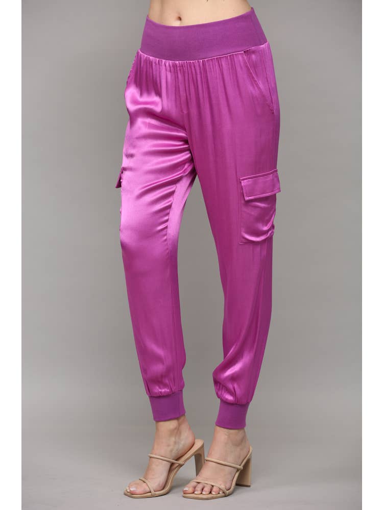Margo Satin Cargo Pants