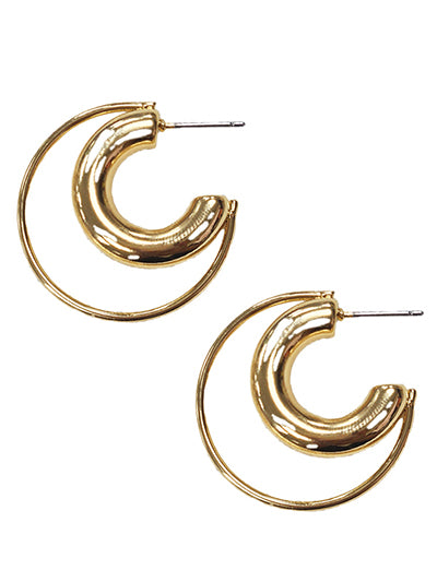 Thick Double Hoop Earrings