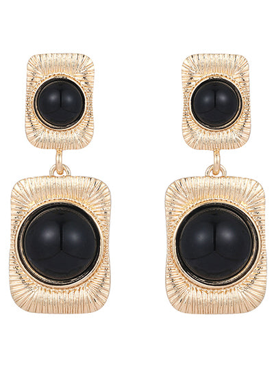 Pearl Framed Earrings - Black