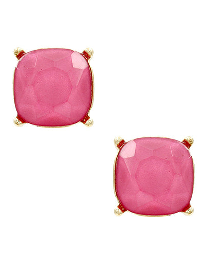 Glitter Stud Earrings - Pink