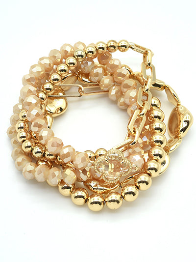 Multi Strand Crystal Clover Bracelet