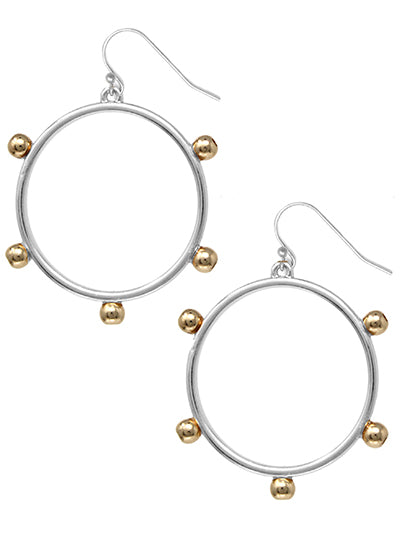Gold Dot Mixed Metal Hoops