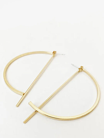 Large Gold Half Hoop Earrings
