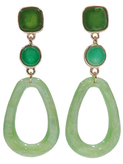 Shades of Green Teardrop Earrings
