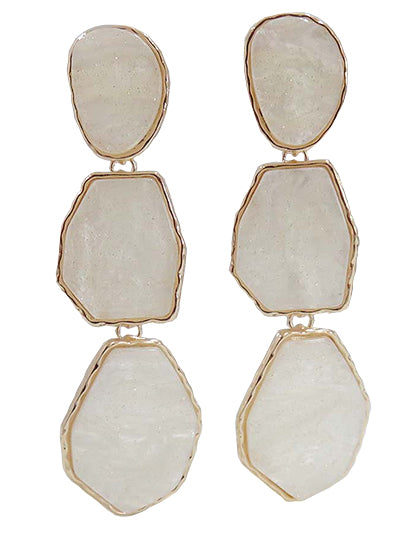 White Pearl Gem Earrings