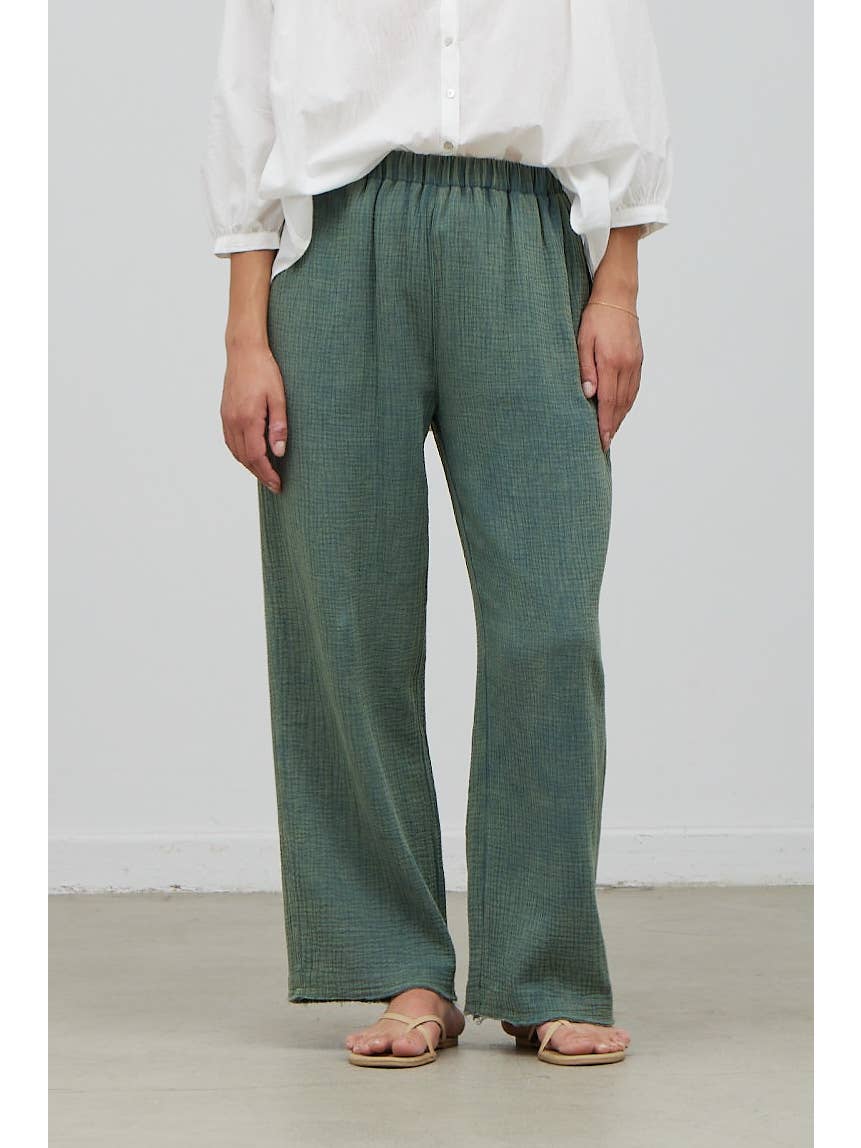 Mineral Green Wide Leg Pants