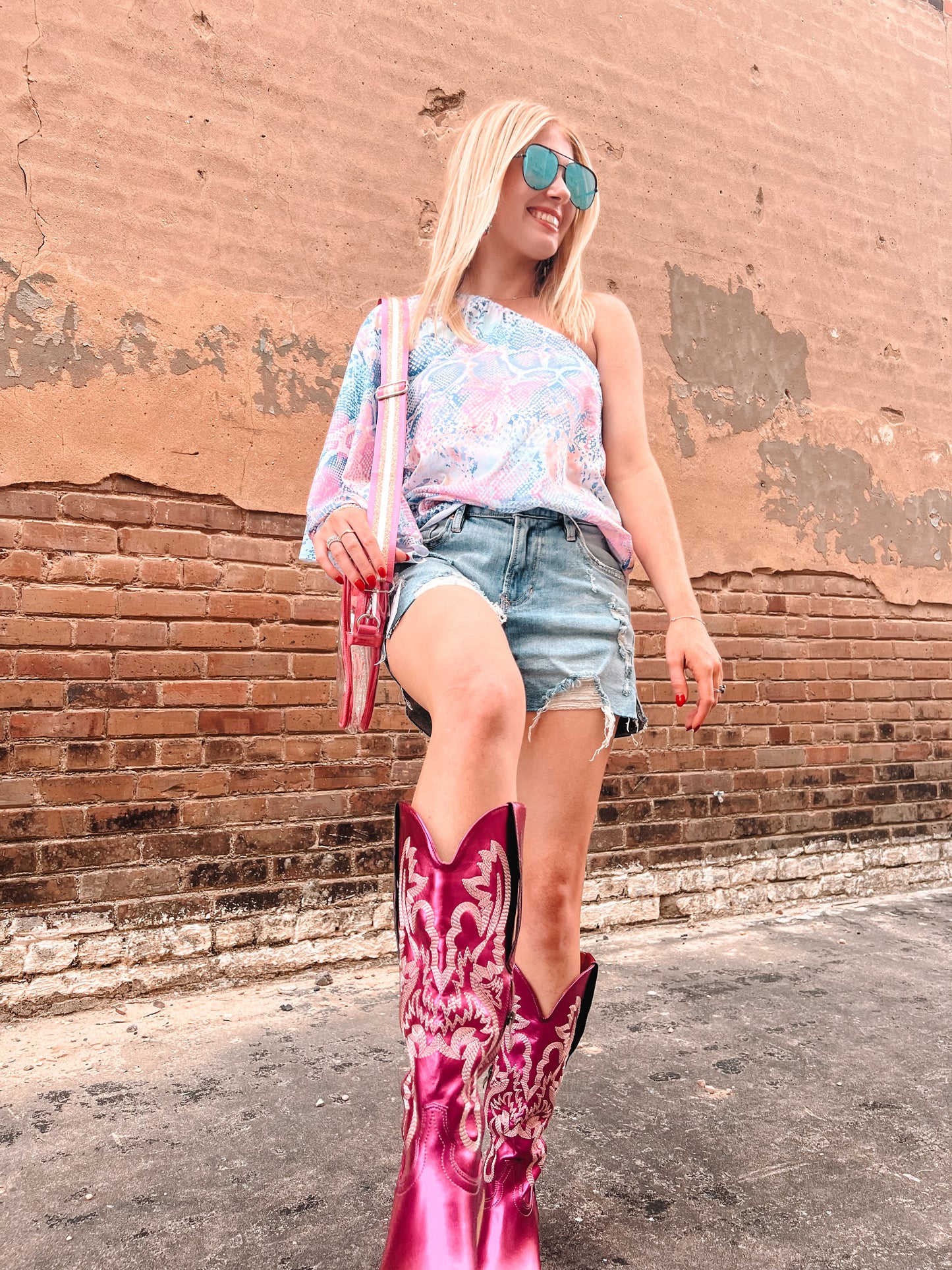 Cold Shoulder Snake Top