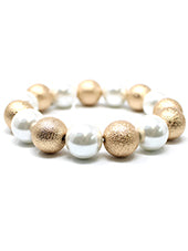 Color Coated Bead Bracelet Pearl