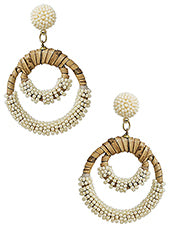 Beaded Rattan Earrings