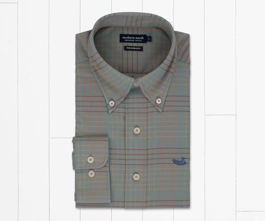 Southern Marsh Winfield Grid Performance Dress Shirt