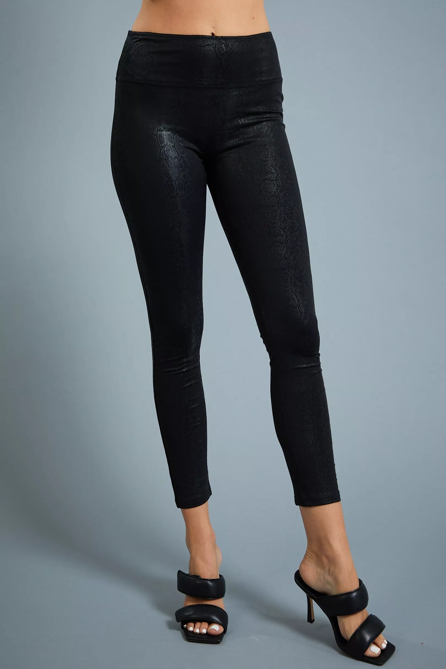 Black Snakeskin Print Leggings