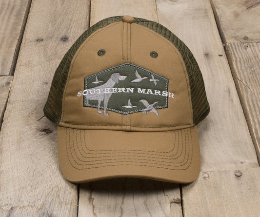 Southern Marsh Trucker Hat- Hunting Dog